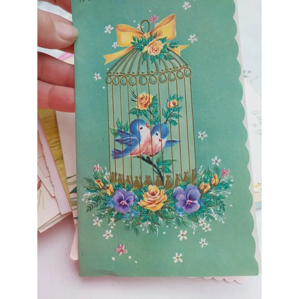 52 Vintage Ephemera Greeting Cards Grannycore Floral Lot Junk Journal Crafts
